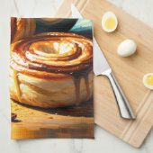 Schilderij van koffiekopje en kaneelbroodjes Abstr Theedoek (Quarter Fold)