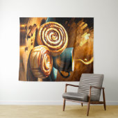 Schilderij van koffiekopje en kaneelbroodjes Abstr Wandkleed (In Situ (horizontaal))