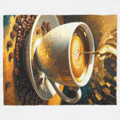 Schilderij van koffiekopje en koffiebonen Abstract Fleece Deken (Voorkant (Horizontaal))