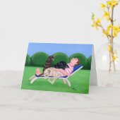 Schilderij van Labrador Dad Kaart (Gele Bloem)