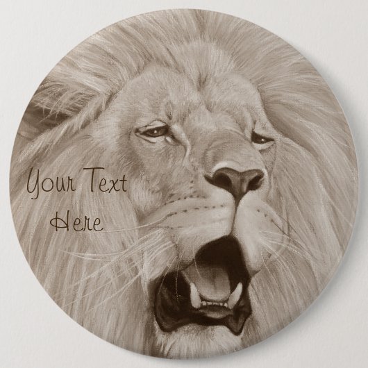 schilderij van leeuwen die grote katten kweken ronde button 6,0 cm (Voorkant)