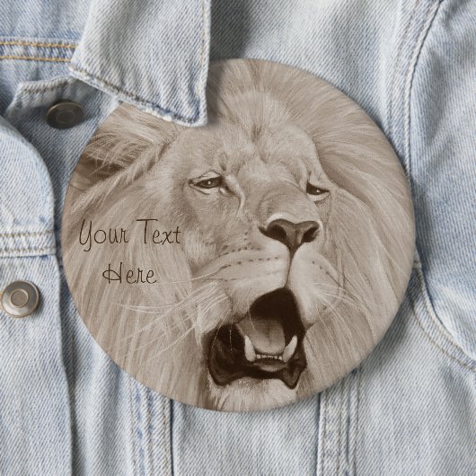 schilderij van leeuwen die grote katten kweken ronde button 6,0 cm (In situ)