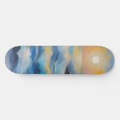 Schilderij van lichtblauwe zee golven onder de zon persoonlijk skateboard (Horizontaal)