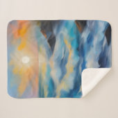 Schilderij van lichtblauwe zee golven onder de zon sherpa deken (Voorkant (horizontaal))