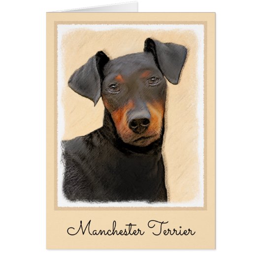 Schilderij van Manchester Terrier Originele Dier K (Voorkant)