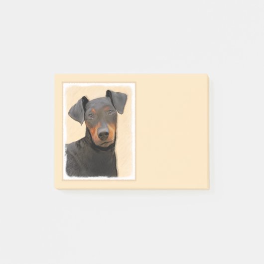 Schilderij van Manchester Terrier Originele Dier K Post-it® Notes (Voorkant)