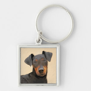 Schilderij van Manchester Terrier Originele Dier K Sleutelhanger