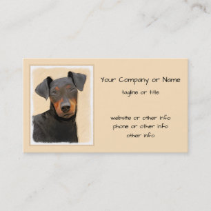 Schilderij van Manchester Terrier Originele Dier K Visitekaartje