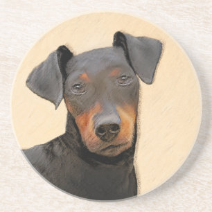 Schilderij van Manchester Terrier Originele Dier K Zandsteen Onderzetter