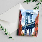 Schilderij van Manhattan Bridge New York City Briefkaart