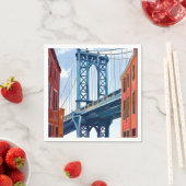 Schilderij van Manhattan Bridge New York City Servet (Insitu)