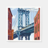 Schilderij van Manhattan Bridge New York City Servet (Voorkant)