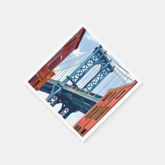 Schilderij van Manhattan Bridge New York City Servet (Hoek)