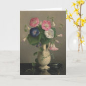 Schilderij van Morning Glories in een vaas Kaart (Gele Bloem)
