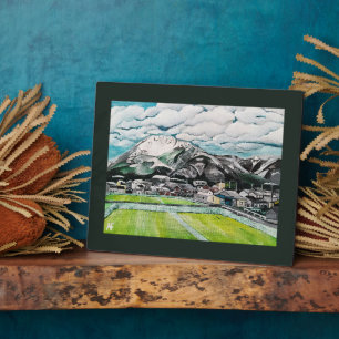 Schilderij van Mount Fuji door Alfred Fox Fotoplaat
