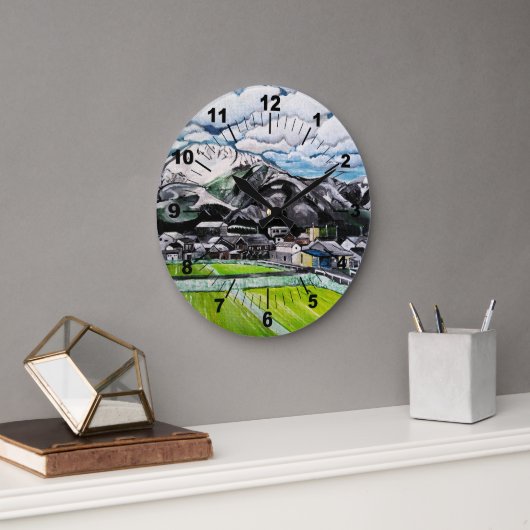 Schilderij van Mount Fuji door Alfred Fox Grote Klok (Kantoor)