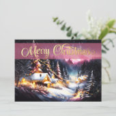 Schilderij van Mountain Winter Serenity Christmas Kaart (Staand voorkant)