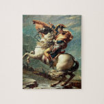 schilderij van Napoleon Bonaparte Legpuzzel<br><div class="desc">Portret van Napoleon Bonaparte over het schilderij van de Franse Alpen</div>