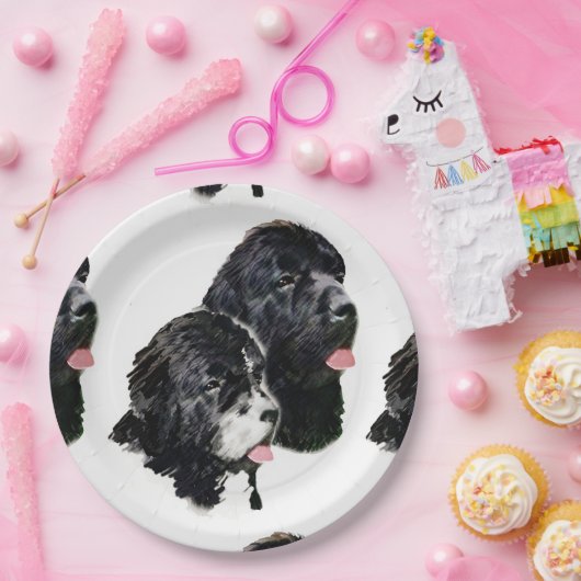 schilderij van newfoundland.png papieren bordje (Feest)