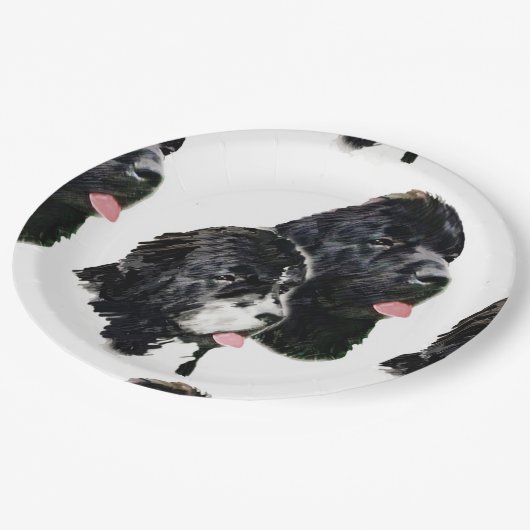 schilderij van newfoundland.png papieren bordje (Gekanteld)