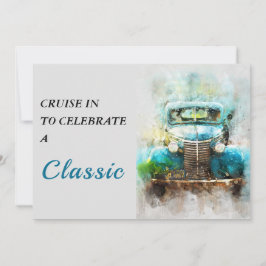 Schilderij van Old Truck verjaardagsuitnodiging Kaart
