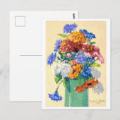 Schilderij van oma's pioenrozen briefkaart (Voorkant / Achterkant)