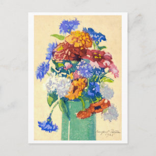 Schilderij van oma's pioenrozen briefkaart