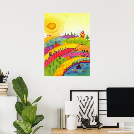 schilderij van onbewerkte waterverf poster (Thuiskantoor)