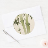 schilderij van oosterse stijl, bamboe tak 2 ronde sticker (Envelop)