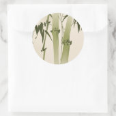 schilderij van oosterse stijl, bamboe tak 2 ronde sticker (Tas)