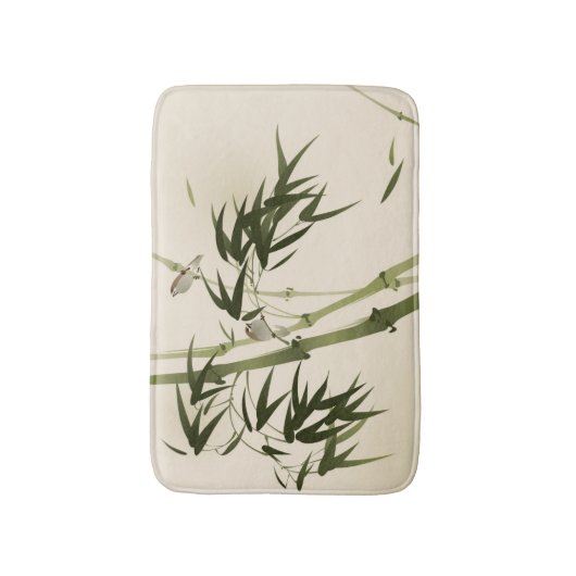 schilderij van oosterse stijl, bamboe-takken badmat (Voorkant Verticaal)
