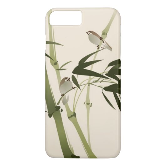 schilderij van oosterse stijl, bamboe-takken Case-Mate iPhone case (Achterkant)