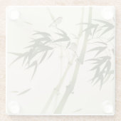 schilderij van oosterse stijl, bamboe-takken glazen onderzetter (Achterkant)