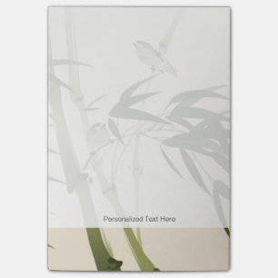 schilderij van oosterse stijl, bamboe-takken post-it® notes