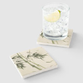 schilderij van oosterse stijl, bamboe-takken stenen onderzetter (Zijkant)