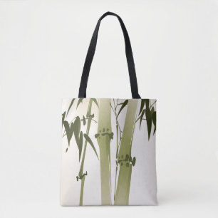 schilderij van oosterse stijl, bamboe vertakkingen tote bag