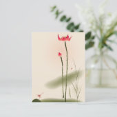 schilderij van oosterse stijl, hoge Lotus Briefkaart (Staand voorkant)
