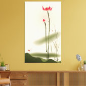 schilderij van oosterse stijl, hoge Lotus Canvas Afdruk (Insitu (Woonkamer))