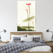 schilderij van oosterse stijl, hoge Lotus Canvas Afdruk (Insitu (Slaapkamer))