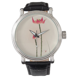 schilderij van oosterse stijl, hoge Lotus Horloge
