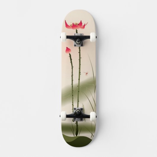 schilderij van oosterse stijl, hoge Lotus Persoonlijk Skateboard (Voorkant)