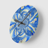 schilderij van Orchid Waterverf, bries, Clouds Man Ronde Klok (Hoek)