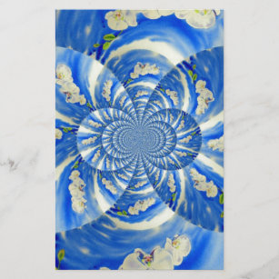 schilderij van Orchid Waterverf, Clouds Mandala Briefpapier