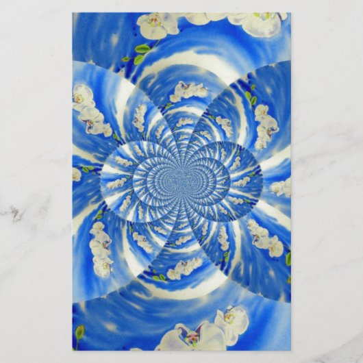 schilderij van Orchid Waterverf, Clouds Mandala Briefpapier (Voorkant)