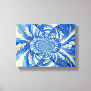 schilderij van Orchid Waterverf, Clouds Mandala Canvas Afdruk