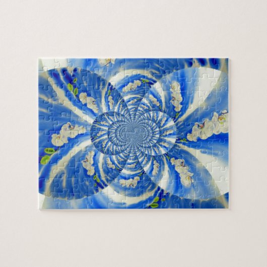 schilderij van Orchid Waterverf, Clouds Mandala Legpuzzel (Horizontaal)