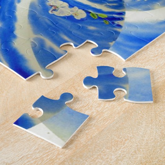 schilderij van Orchid Waterverf, Clouds Mandala Legpuzzel (Zijkant)