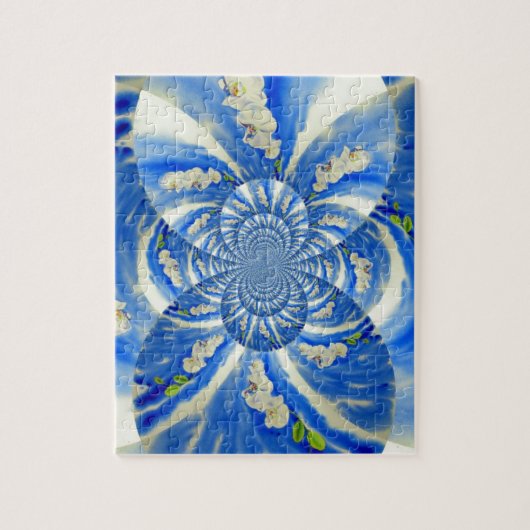 schilderij van Orchid Waterverf, Clouds Mandala Legpuzzel (Verticaal)