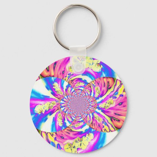 schilderij van Orchid Waterverf, Clouds Mandala Sleutelhanger (Voorkant)