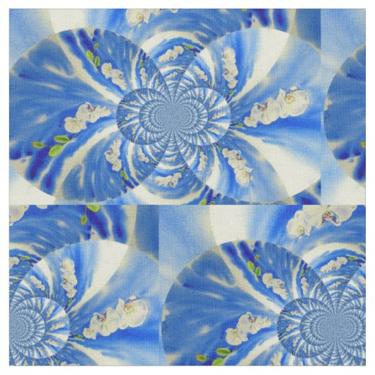 schilderij van Orchid Waterverf, Clouds Mandala Stof (Close Up)